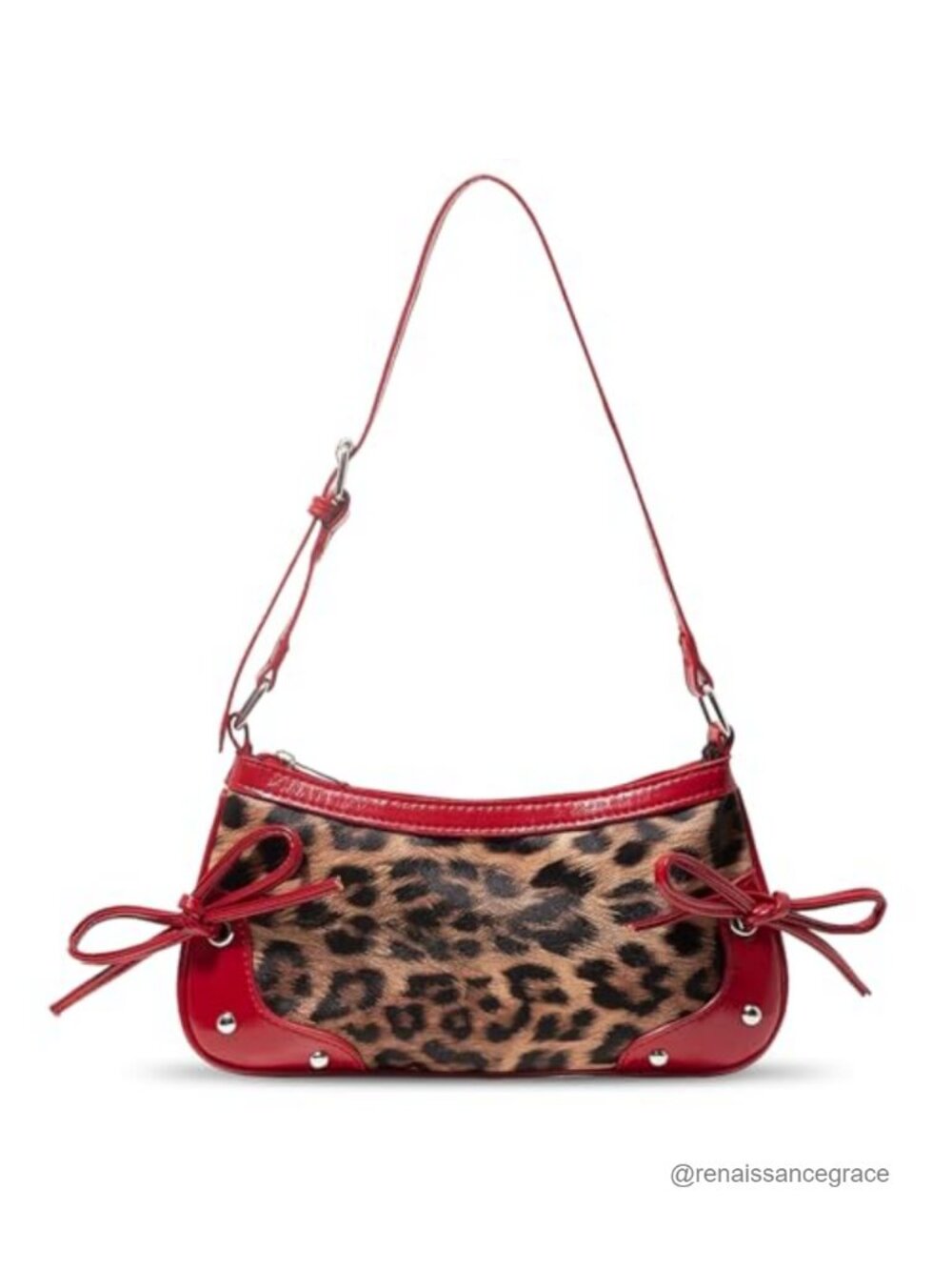 Vintage Chic Leopard Print Vegan Leather Clutch Chain Crossbody Bag